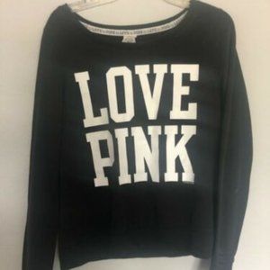 Victoria Secret Pink Black Logo Sweatshirt